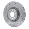 R1 08-11 Saab 9-3 Front Left Drilled & Slotted Silver Brake Rotor