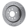 R1 03-11 Cadillac BLS (Mexico) Rear Left Drilled & Slotted Silver Brake Rotor