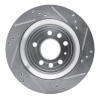 R1 03-11 Cadillac BLS (Mexico) Rear Left Drilled & Slotted Silver Brake Rotor
