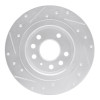 R1 03-11 Cadillac BLS (Mexico) Rear Right Drilled & Slotted Silver Brake Rotor EDZ-65017R