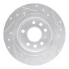 R1 03-11 Cadillac BLS (Mexico) Rear Left Drilled & Slotted Silver Brake Rotor EDZ-65017L