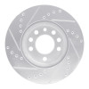 R1 94-96 Saab 900 Front Right Drilled & Slotted Silver Brake Rotor