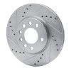 R1 94-96 Saab 900 Front Left Drilled & Slotted Silver Brake Rotor