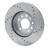 R1 94-96 Saab 900 Front Left Drilled & Slotted Silver Brake Rotor