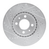 R1 88-98 Saab 9000 Front Right Drilled & Slotted Silver Brake Rotor