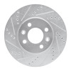 R1 88-98 Saab 9000 Front Left Drilled & Slotted Silver Brake Rotor