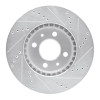 R1 88-98 Saab 9000 Front Left Drilled & Slotted Silver Brake Rotor