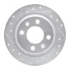 R1 86-98 Saab 9000 Rear Left Drilled & Slotted Silver Brake Rotor