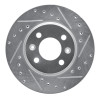 R1 87-93 Saab 900 Front Right Drilled & Slotted Silver Brake Rotor
