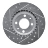 R1 87-93 Saab 900 Front Right Drilled & Slotted Silver Brake Rotor