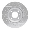 R1 87-93 Saab 900 Front Left Drilled & Slotted Silver Brake Rotor