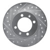 R1 81-87 Saab 900 Front Left Drilled & Slotted Silver Brake Rotor