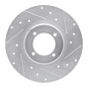 R1 62-80 MG MGB Front Right Drilled & Slotted Silver Brake Rotor