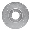 R1 62-80 MG MGB Front Left Drilled & Slotted Silver Brake Rotor