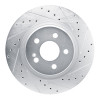 R1 20-26 Mercedes-Benz GLS450 Rear Right Drilled & Slotted Silver Brake Rotor