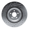 R1 20-26 Mercedes-Benz GLS450 Rear Right Drilled & Slotted Silver Brake Rotor