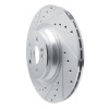 R1 20-26 Mercedes-Benz GLS450 Rear Left Drilled & Slotted Silver Brake Rotor