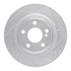 R1 14-19 Mercedes-Benz CLA250 Rear Right Drilled & Slotted Silver Brake Rotor