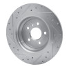 R1 12-18 Mercedes-Benz ML350 Rear Right Drilled & Slotted Silver Brake Rotor