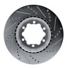 R1 06-25 American Coach PatRiot Rear Left Drilled & Slotted Silver Brake Rotor