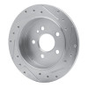 R1 98-05 Mercedes-Benz ML350 Rear Left Drilled & Slotted Silver Brake Rotor