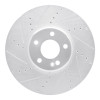 R1 15-23 Mercedes-Benz C400 Front Left Drilled & Slotted Silver Brake Rotor