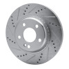 R1 15-23 Mercedes-Benz C300 Sedan Rear Left Drilled & Slotted Silver Brake Rotor