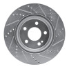 R1 15-23 Mercedes-Benz C300 Sedan Rear Left Drilled & Slotted Silver Brake Rotor