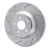 R1 14-21 Mercedes-Benz S550E Rear Left Drilled & Slotted Silver Brake Rotor