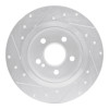 R1 14-20 Infiniti QX30 Rear Right Drilled & Slotted Silver Brake Rotor