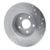 R1 08-15 Mercedes-Benz C300 Sedan Rear Left Drilled & Slotted Silver Brake Rotor