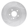 R1 03-09 Mercedes-Benz E350 Front Right Drilled & Slotted Silver Brake Rotor