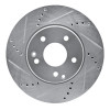 R1 96-15 Mercedes-Benz C240 Front Left Drilled & Slotted Silver Brake Rotor