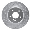 R1 98-09 Chrysler CrossFIRE Rear Left Drilled & Slotted Silver Brake Rotor