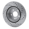 R1 98-09 Chrysler CrossFIRE Rear Left Drilled & Slotted Silver Brake Rotor