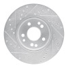R1 90-95 Mercedes-Benz 400E Front Right Drilled & Slotted Silver Brake Rotor