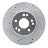 R1 90-95 Mercedes-Benz 400E Front Left Drilled & Slotted Silver Brake Rotor