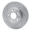 R1 90-95 Mercedes-Benz 400E Front Left Drilled & Slotted Silver Brake Rotor