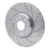 R1 94-02 Mercedes-Benz SL600 Left Front Drilled & Slotted Silver Brake Rotor