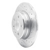 R1 91-99 Mercedes-Benz S350 Rear Right Drilled & Slotted Silver Brake Rotor