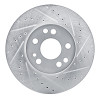 R1 91-99 Mercedes-Benz S320 Front Right Drilled & Slotted Silver Brake Rotor