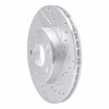 R1 90-95 Mercedes-Benz 300CE Front Right Drilled & Slotted Silver Brake Rotor