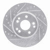 R1 90-98 Mercedes-Benz SL500 Front Left Drilled & Slotted Silver Brake Rotor