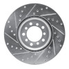 R1 85-91 Mercedes-Benz 560SEC Front Right Drilled & Slotted Silver Brake Rotor