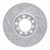 R1 85-91 Mercedes-Benz 300SD Front Left Drilled & Slotted Silver Brake Rotor