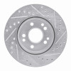 R1 84-95 Mercedes-Benz 260E Front Left Drilled & Slotted Silver Brake Rotor