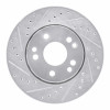 R1 90-92 Mercedes-Benz 300E Front Left Drilled & Slotted Silver Brake Rotor