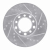 R1 72-80 Mercedes-Benz 450SL Front Right Drilled & Slotted Silver Brake Rotor
