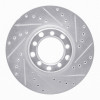 R1 82-85 Mercedes-Benz 380SEC Front Right Drilled & Slotted Silver Brake Rotor