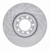 R1 82-85 Mercedes-Benz 380SEC Front Right Drilled & Slotted Silver Brake Rotor
